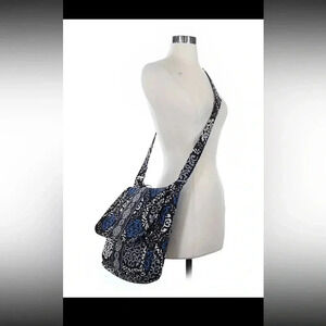 Vera Bradley Blue “Canterbury Cobalt” Retired Print Hipster Crossbody Bag